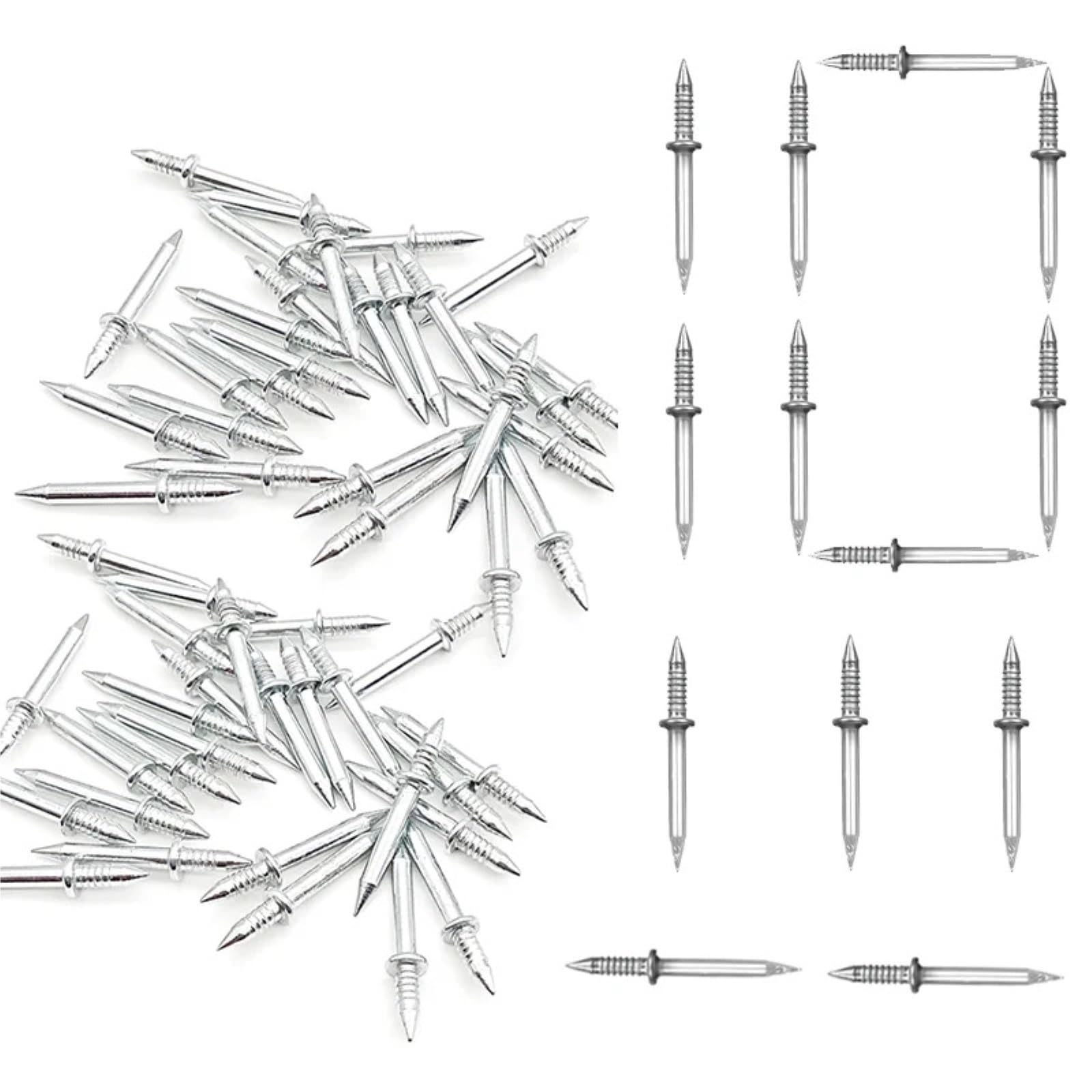 Lajhdcg 10Pcs 10-500Pcs Double Head Nails Set Rust-Proof Seamless Nails For Baseboards Strong Fixation Without Marks(10Pcs)