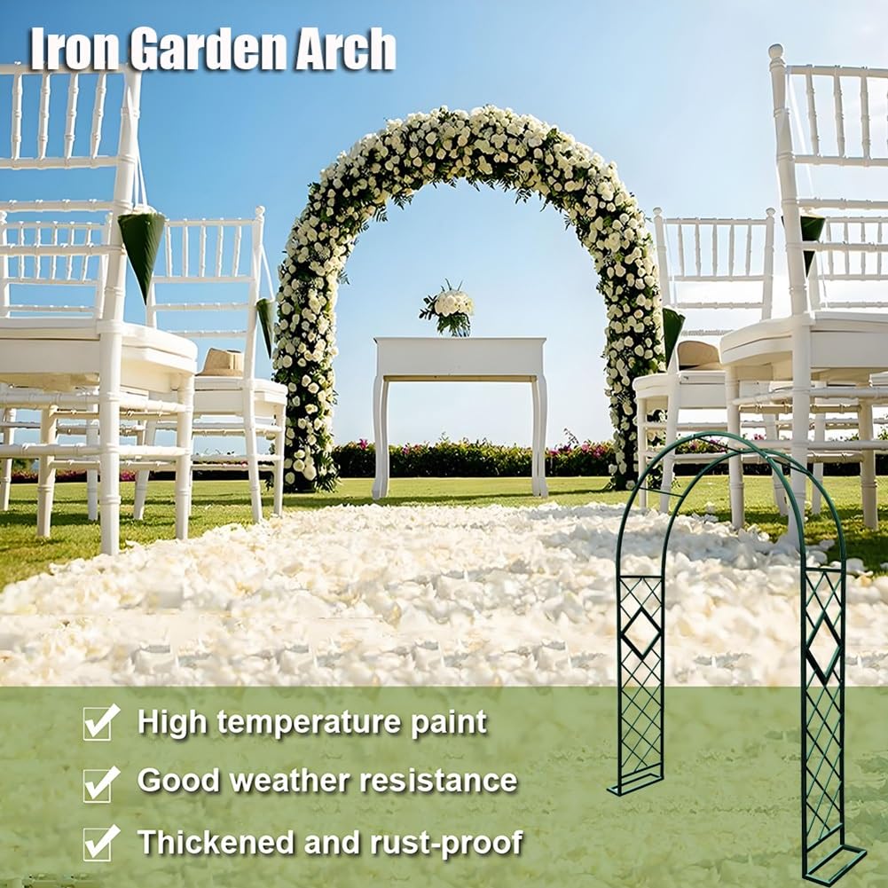 Wytrzymały żelazny łuk ogrodowy, solidna metalowa altana do roślin pnących, dekoracje ślubne i imprezy plenerowe, dostępna w rozmiarach 140 cm, 260 cm (czarna)