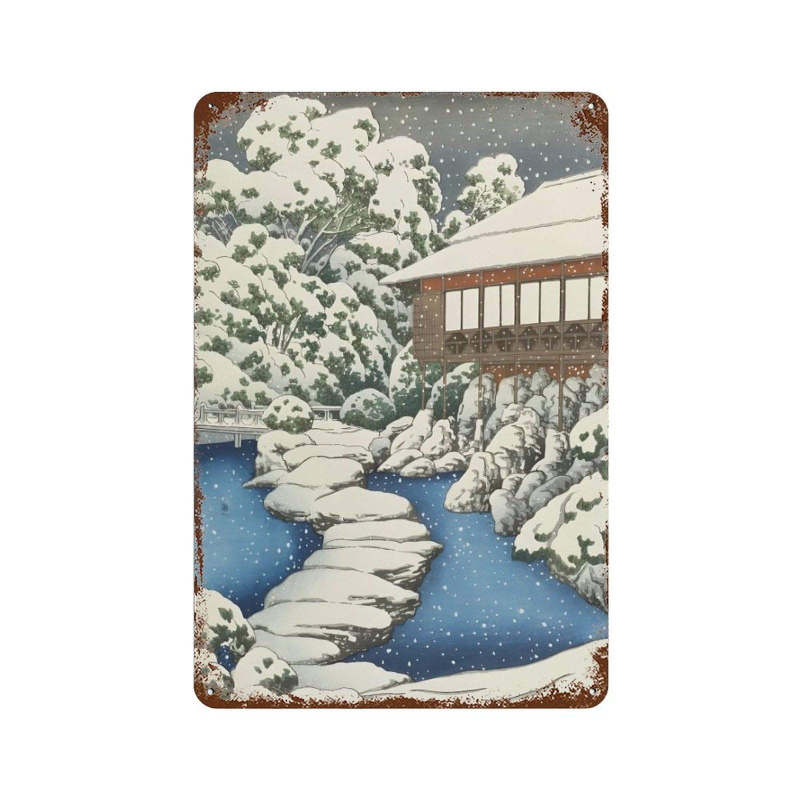 xiaoxiaoshen Hasui Kawase (33) Wall Decor Art Metal Tin Poster Modern Home Decor Art Home Bar Shop Decorations Vintage Sign 30x20cm
