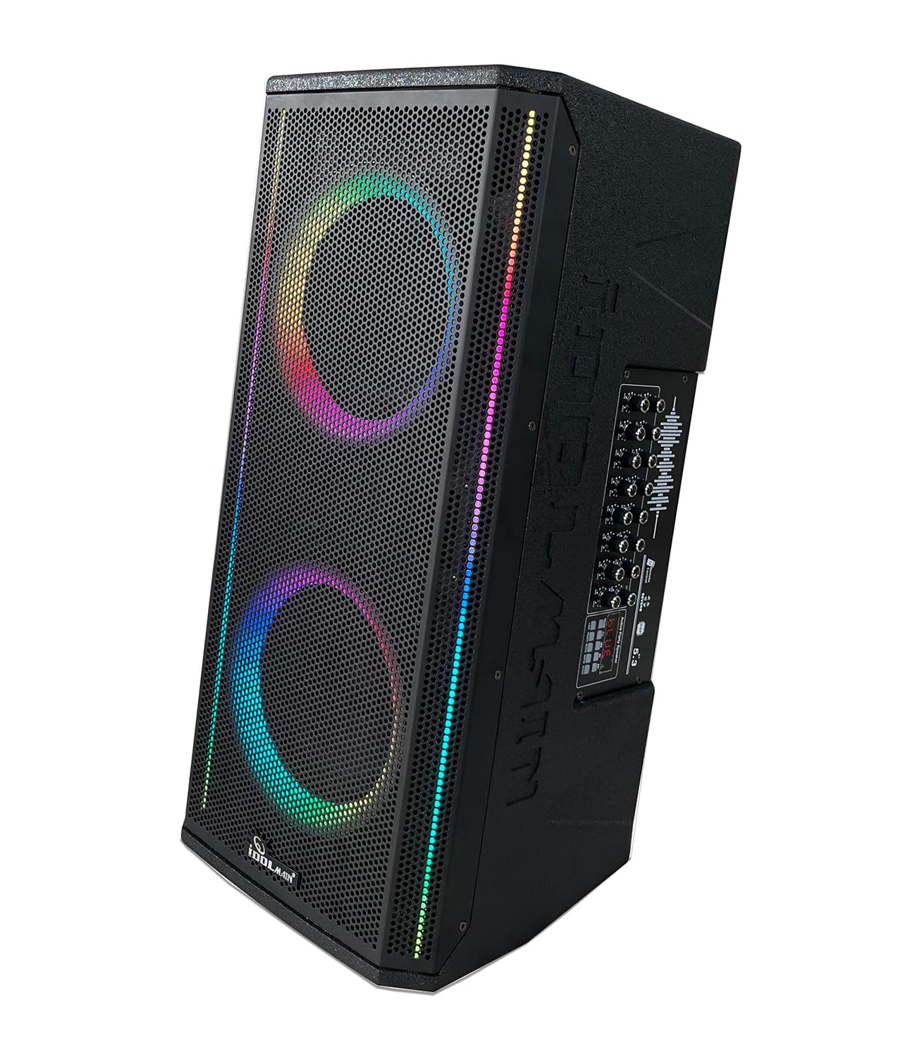 IDOlmain IPS-DJ10 Portable Livestreaming Powerful Bluetooth Rechargeable Karaoke Speaker with Optical|ARC Input, USB/SD Port, Recording, Reverb with Dual Wireless Microphone, Black