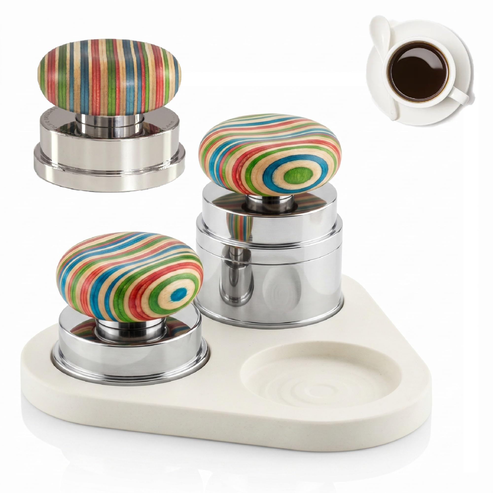 Kit pressino per caffè espresso, 58 mm, distributore magnetico, strumento WDT, tappetino in silicone, perfetto per casa, bar, ufficio e stazioni barista
