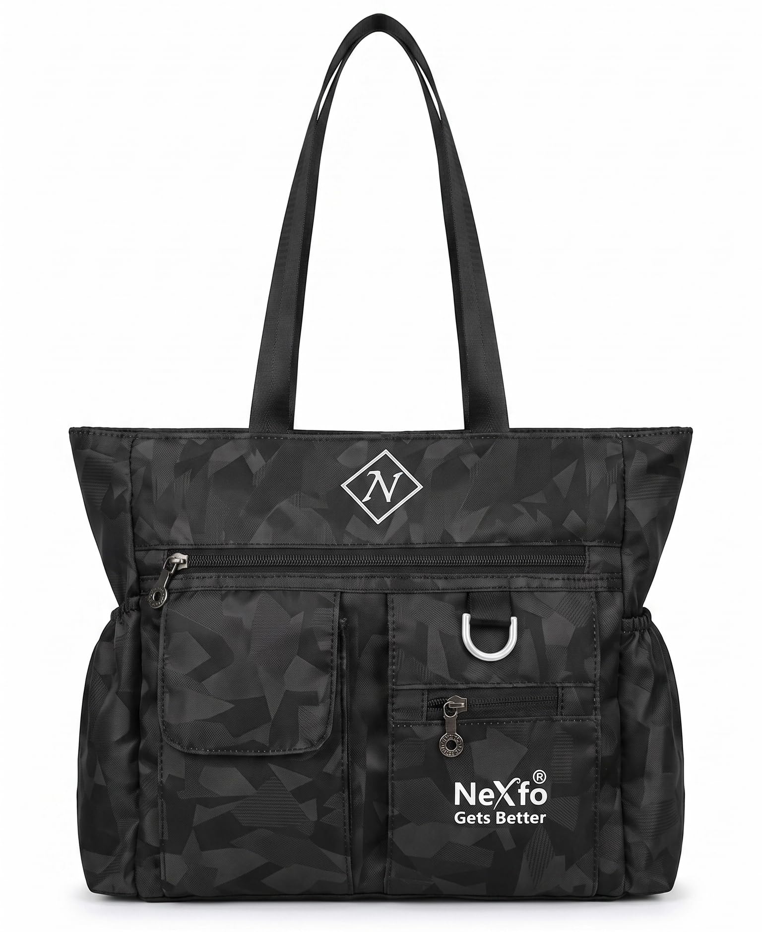 Printed Women Tote Handbag for Office, College, Travel & Daily Use | Stylish Shoulder Bag with Multiple Zipper Compartments & Polyester Handle-picture-23