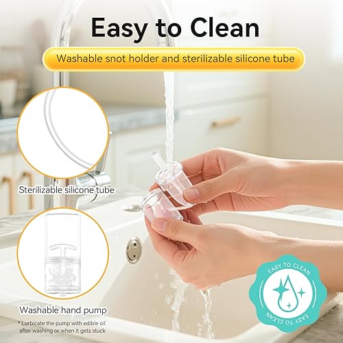 Miniatura 4 de CHIBOJI Aspirador nasal para bebé, potente bomba de mano y punta de nariz no invasiva, succión nasal higiénica y cómoda para bebé