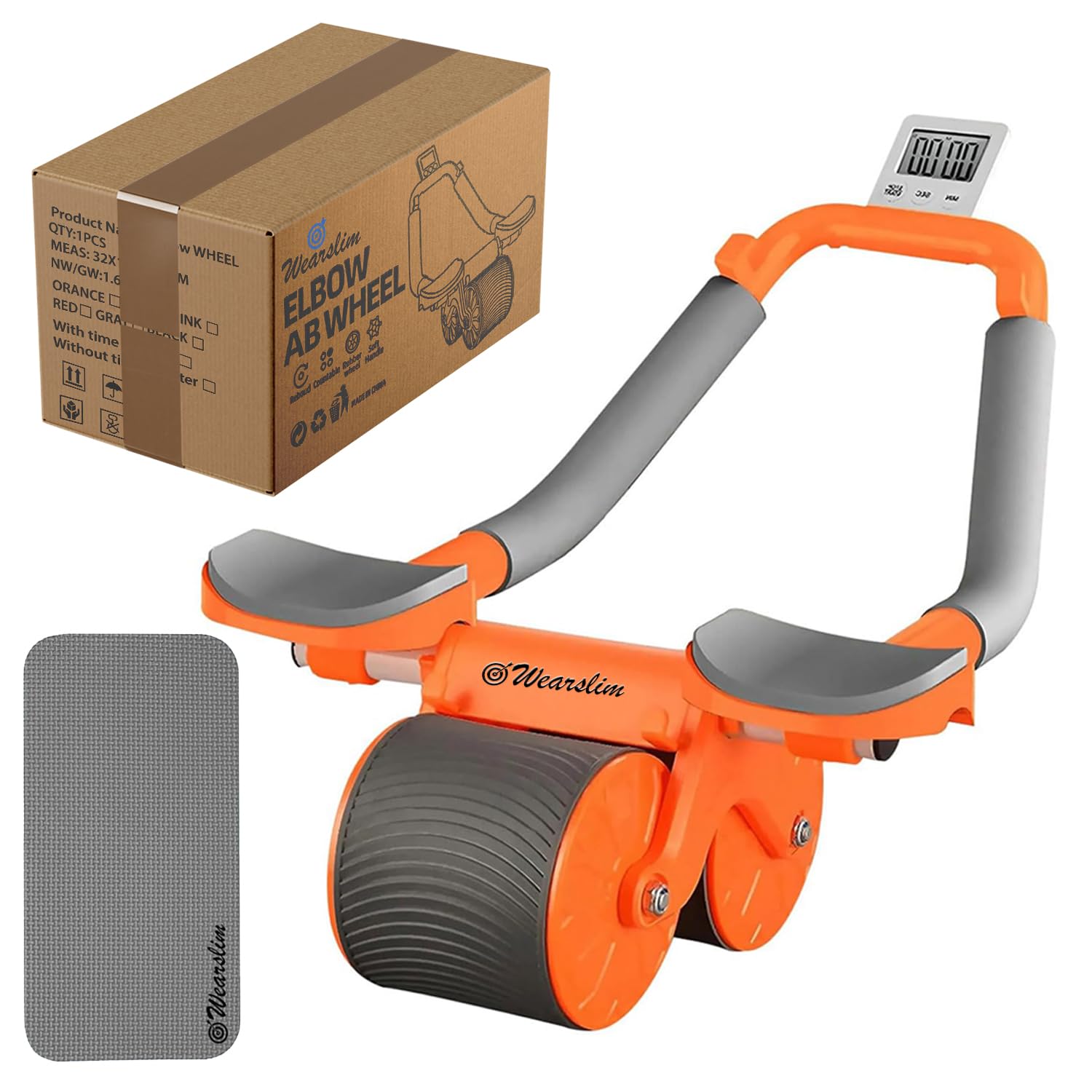 Wearslim® Advanced Abs Roller for Men & Women with Automatic Rebound, Strong Elbow Support, Timer, Mobile Holder & Knee Pad (B0CJV827MT) Amazon Price History, Amazon Price Tracker