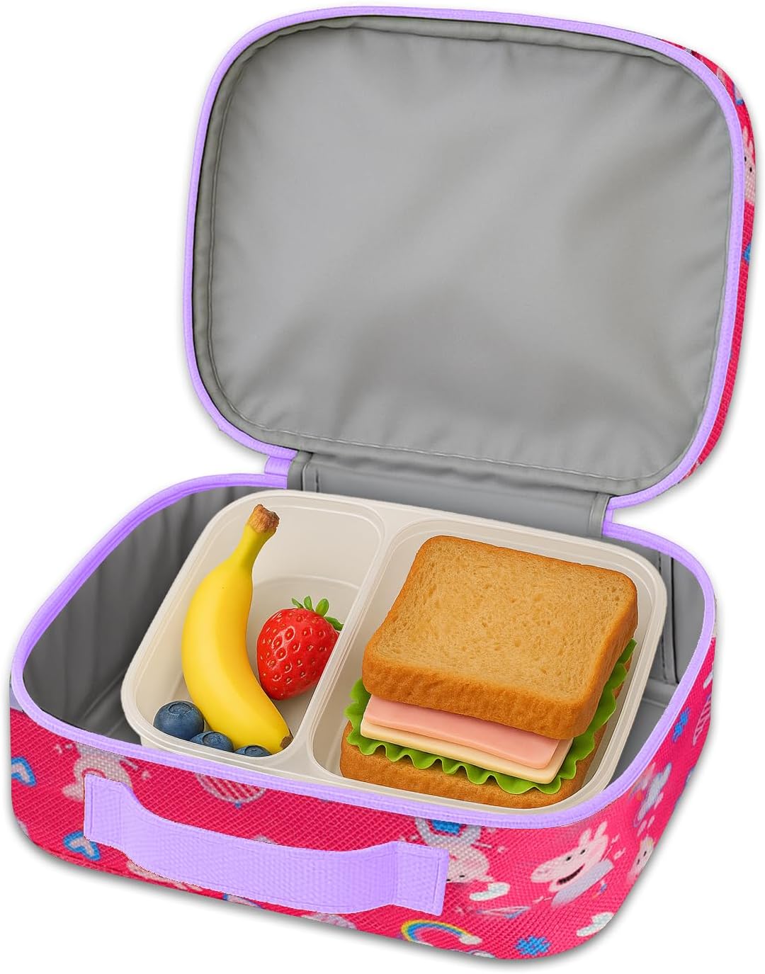 Peppa Pig Lunchbox for Toddlers Bundle w/Insulated Lunch Bag + More