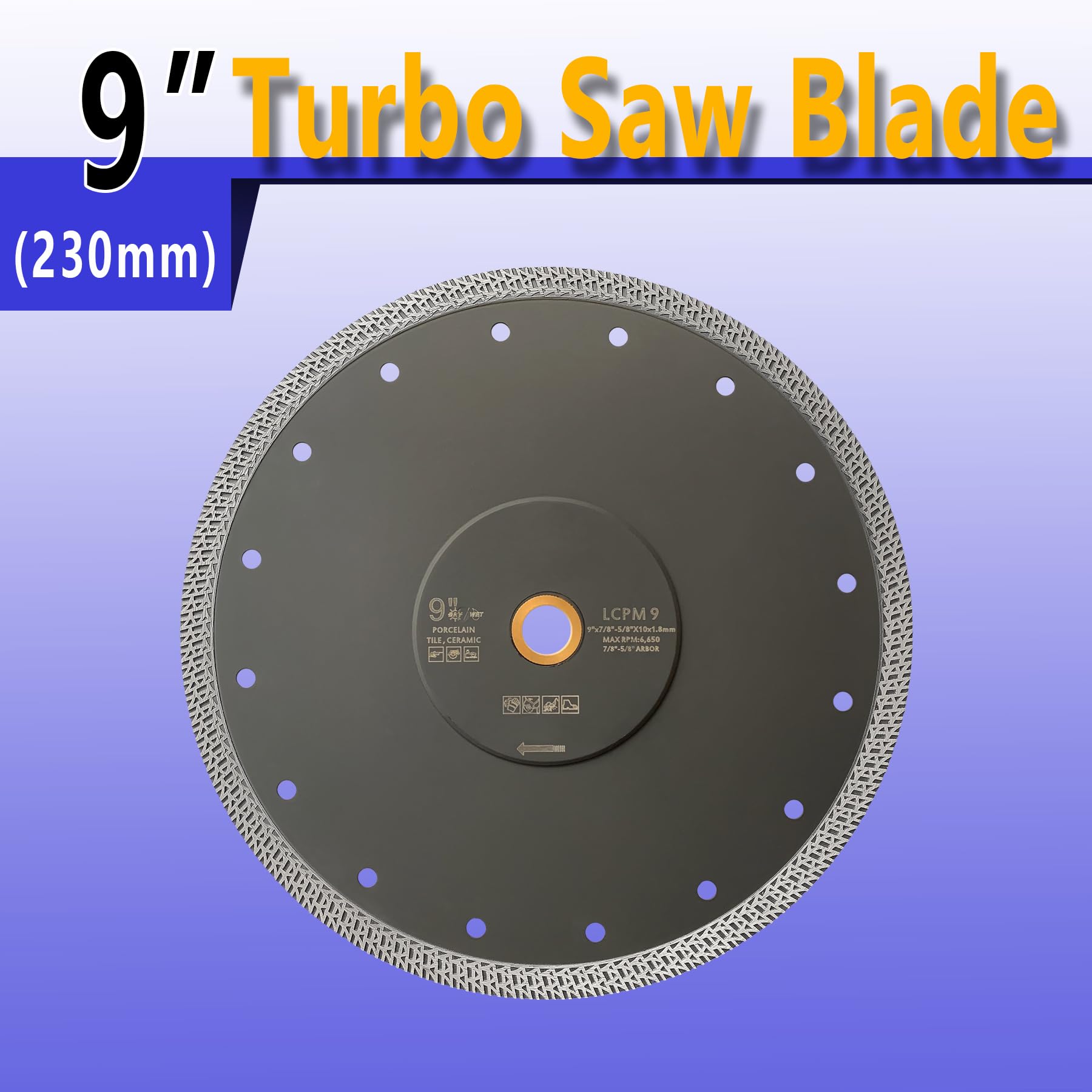 230mm Tile saw Super Thin Diamond Cutting Disc Hand Saw Cutting for Asphalt/Tile/Brick/Stone/Concrete and Masonry (230mm) - Image 3