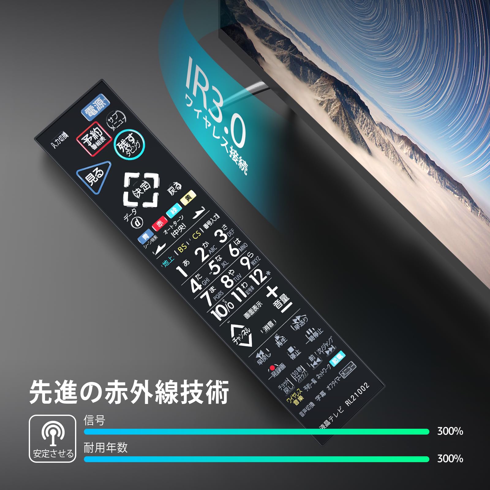 Amazon | テレビリモコン RL21002 for Mitsubishi 三菱電機テレビ用