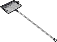 FISH PROS Retractable Fish Tank Net 24" Extendable Handle Fine Mesh Aquarium Net for Small Fish & Debris