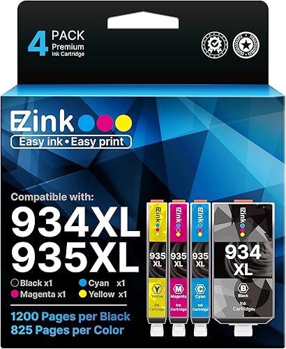 E-Z Ink Cartucho de tinta de repuesto compatible para cartuchos de tinta HP 934 y 935, paquete combinado 934XL 935XL 934 XL 935 XL para usar con disponible en Yaxa Guatemala