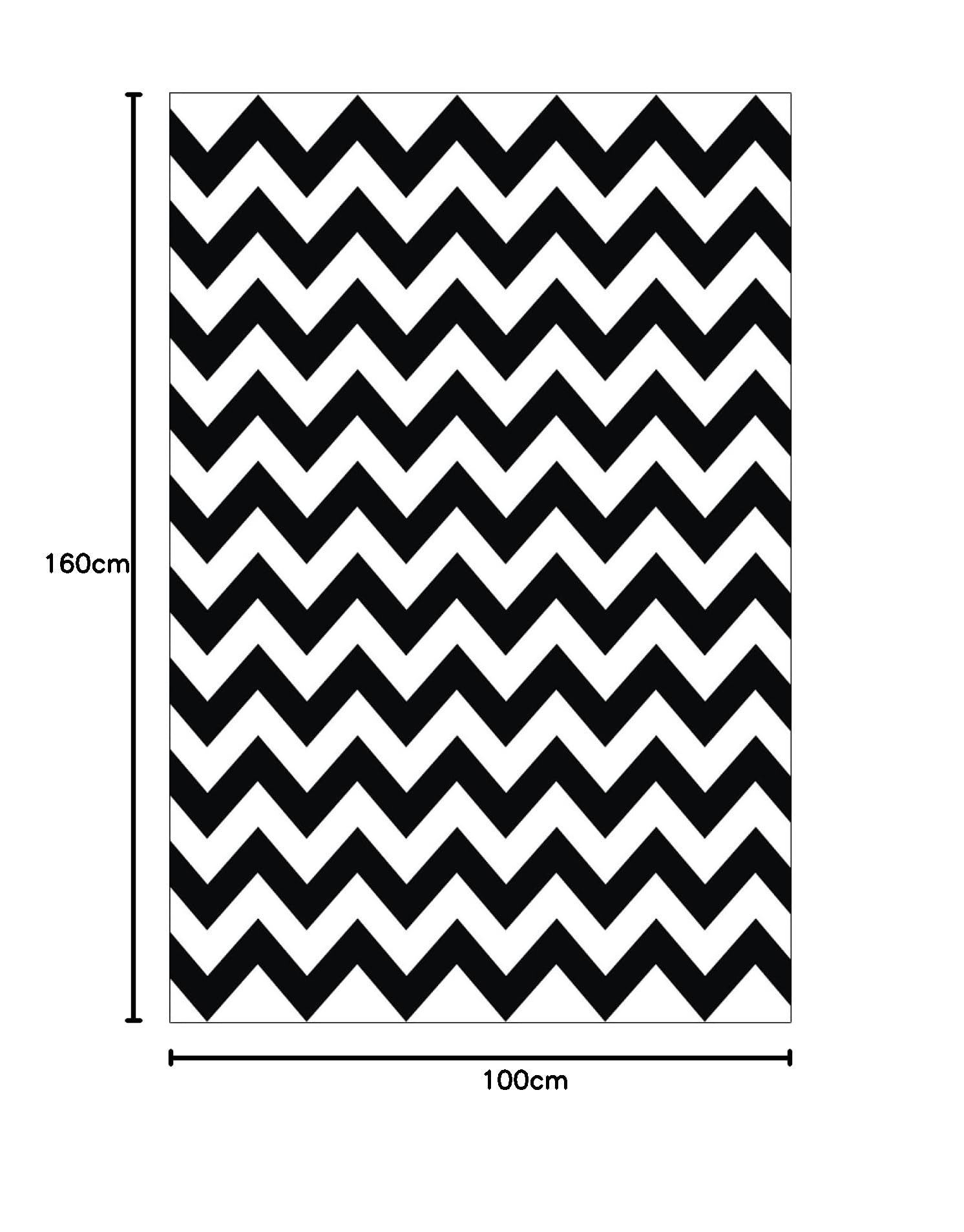 Rururug Tappeto Moderno Salotto Antiscivolo Tappeti Moderni Soggiorno Lavabile Design motivo a onde in bianco e nero 100 x 160 cm