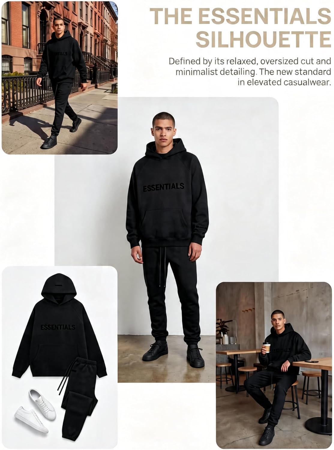 Mens Pullover Hoodie Cotton Adult Unisex Hoodies for Streetwear Baggy Fit