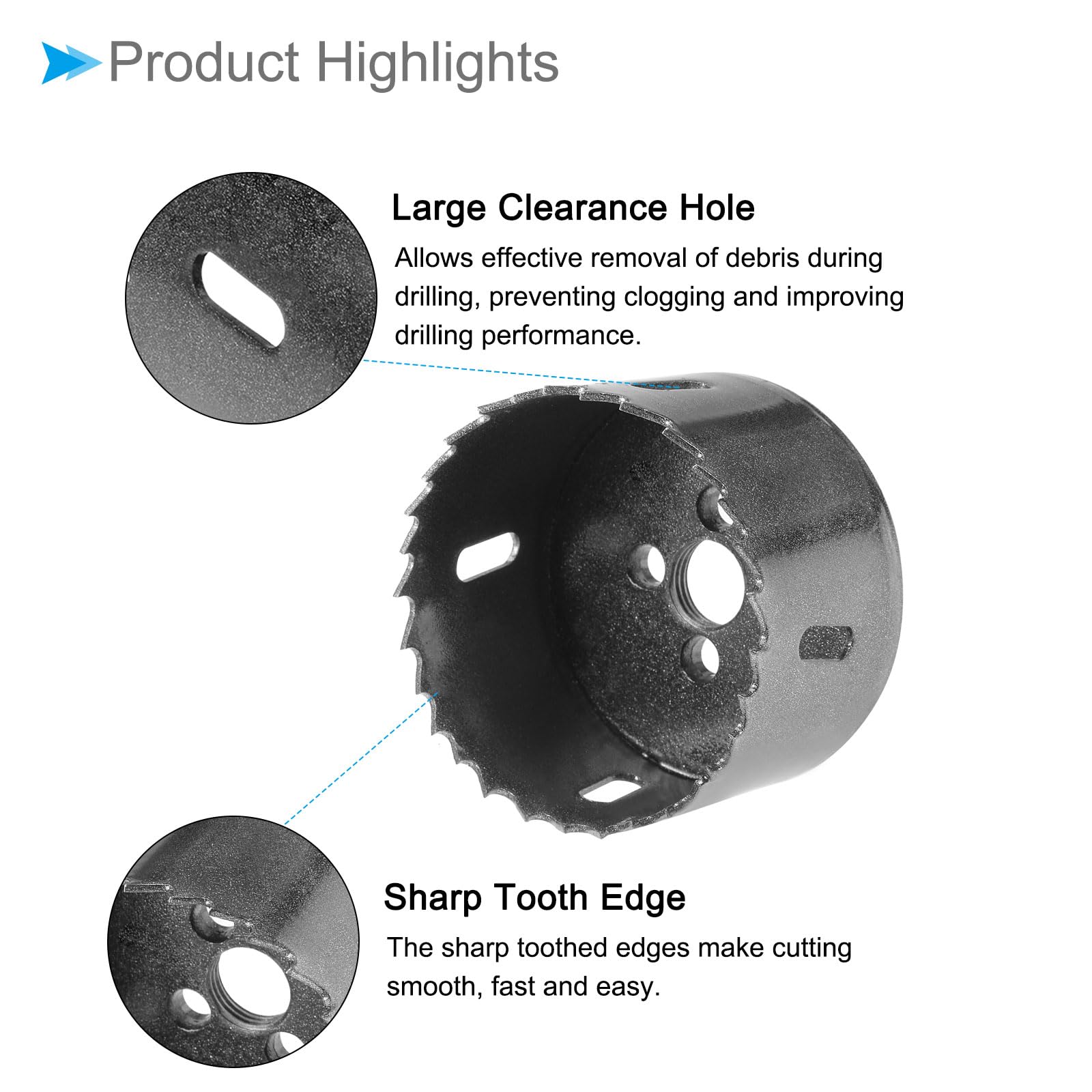 CoCud Bi-Metal Hole Saw, 71mm 2-13/16 Inch Dia Hole Saw, High Speed Steel Cutter - (Applications: for Wood Brass Zinc), 1-Pieces - Image 4