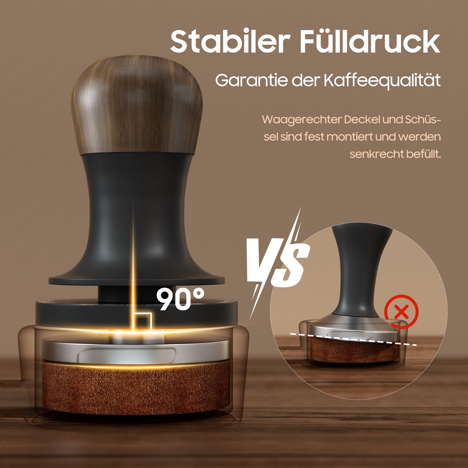 MHW-3BOMBER Flash Tamper 2.0, Tamper 58,35 mm Konstanter Druck mit Sound Feedback, 3 federbelasteten Druck 15/30lbs, Espresso Stampfer, Espresso Tamper, Barista Zubehör für Kaffeelieber,T6172T