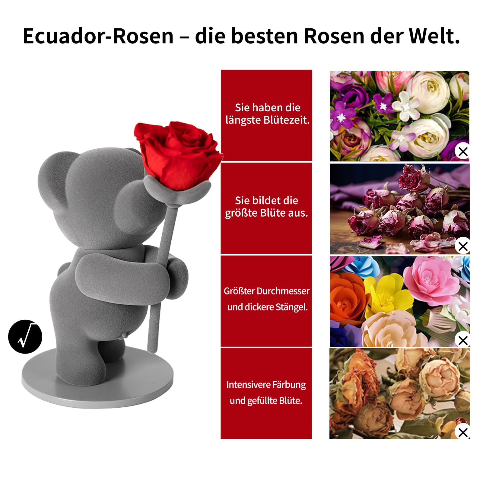 JoyFlower Blumen und hübsche teddybären retten, Ewigkeit mit echten Rosen romantischen geschenken und eleganten ehefrauen, Frauen, Valentinstag, Geburtstage, Hochzeiten, hochzeitstage