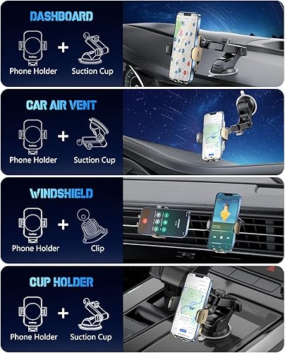 Miniatura 3 de Wireless Car Charger, Fast Charging Phone Holder 3 in 1 Phone Mount Auto Clamping Car Accessories Compatible with iPhone 15 14 13 12 11 Xs XR,