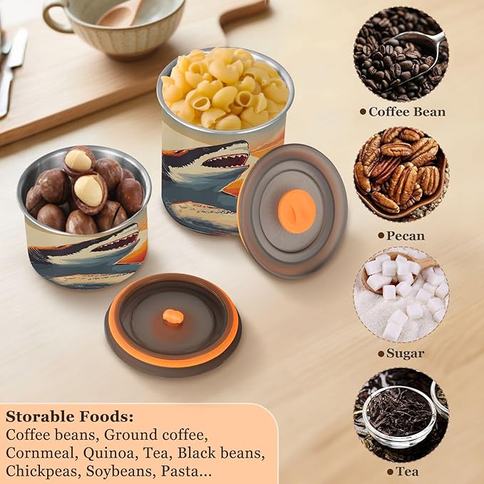 Dispensador de Alimentos ALAZA Shark Water Moon Fish 30 oz Acero Inoxidable miniatura 7