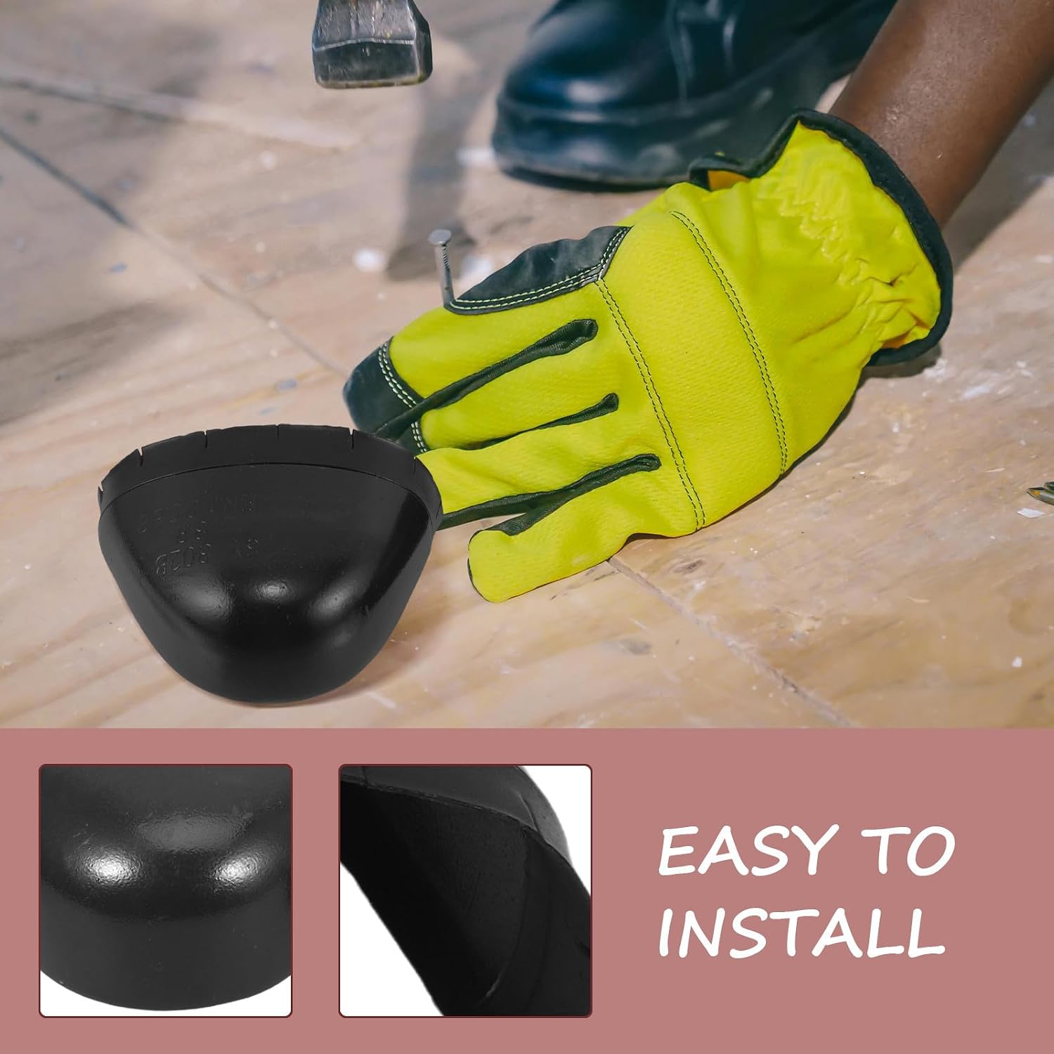 Work Shoe Toe Guards on Oily or Wet Surfaces for Workplace Safety 2 Pairs Impact Resistant Composite Metatarsal Shoe Guards with Boosting Traction for Men and Women