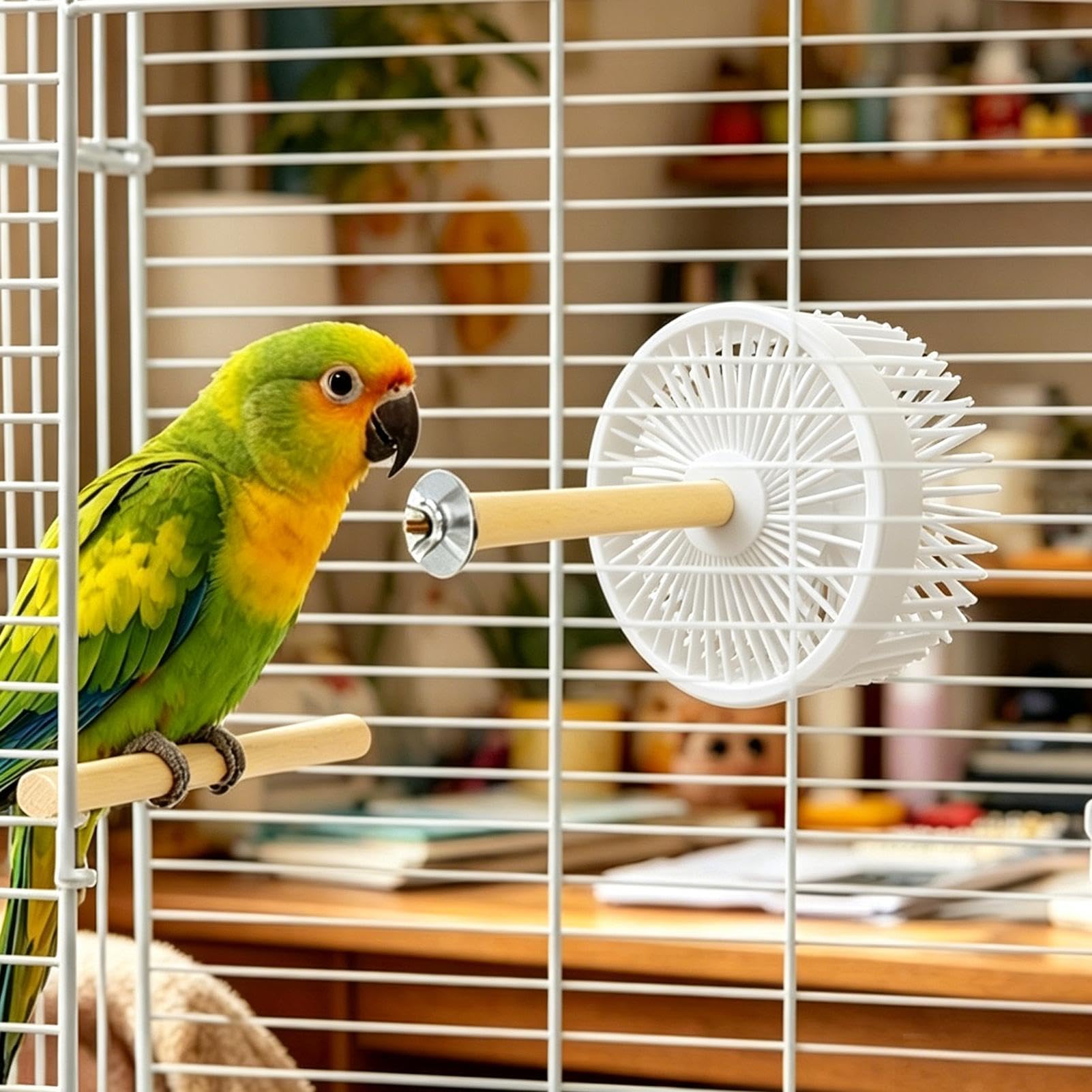 Ventilador de refrigeración para mascotas, con ajustes Du Al-Speed, 13 cm, ventilador de jaula de pájaros, ventilador portátil Cäg E, diseño de abrazadera universal, para gatos, pájaros
