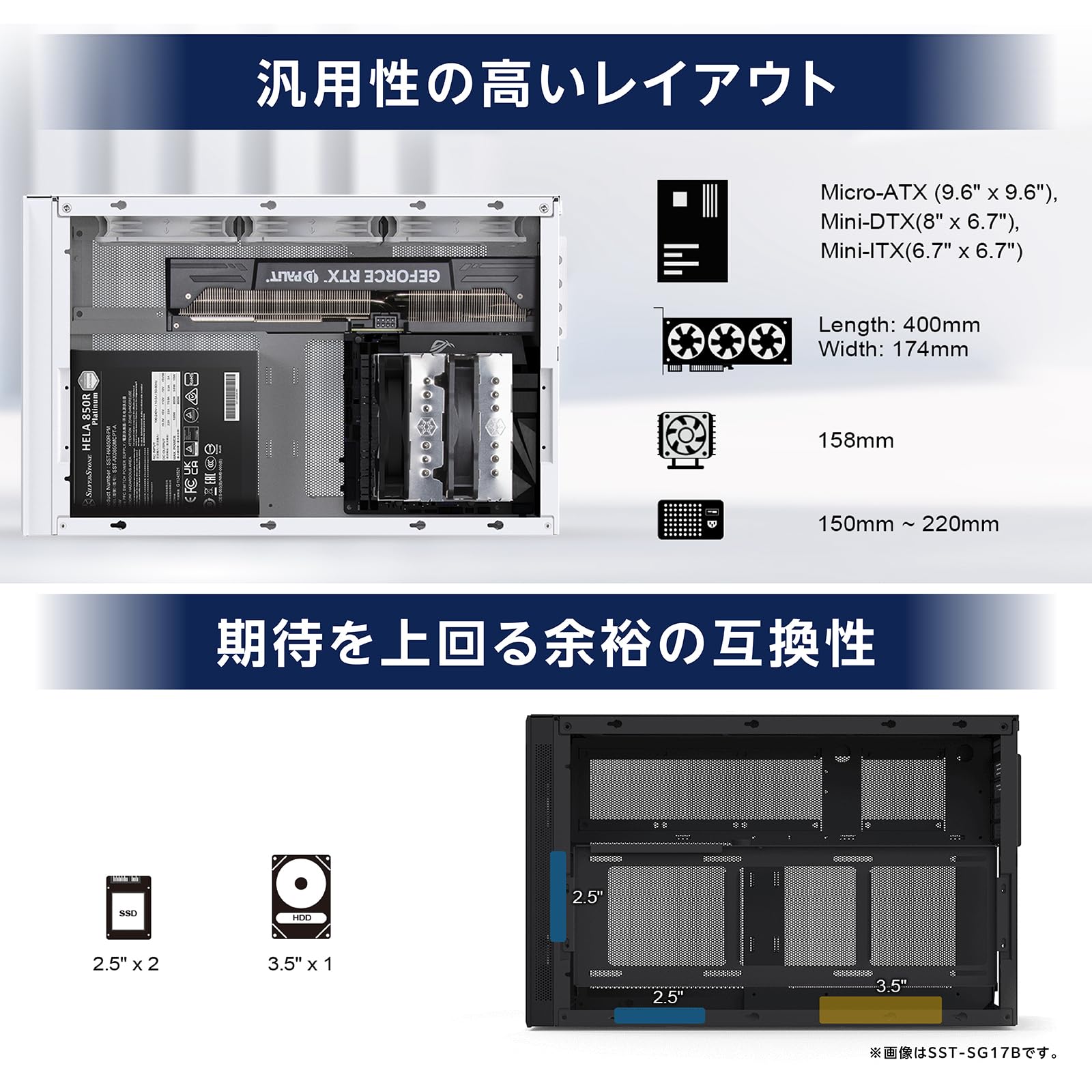 Amazon | SilverStone PCケース SST-SG17W Micro-ATX Mini-ITX Mini