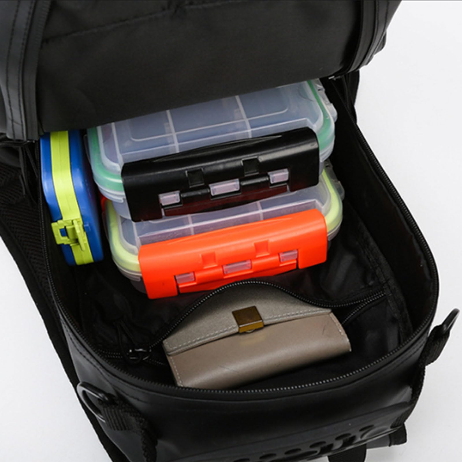 Borsa da pesca a tracolla con supporto per canna da pesca, resistente all'acqua, con supporto per canna, campeggio, arrampicata, sport all'aria aperta