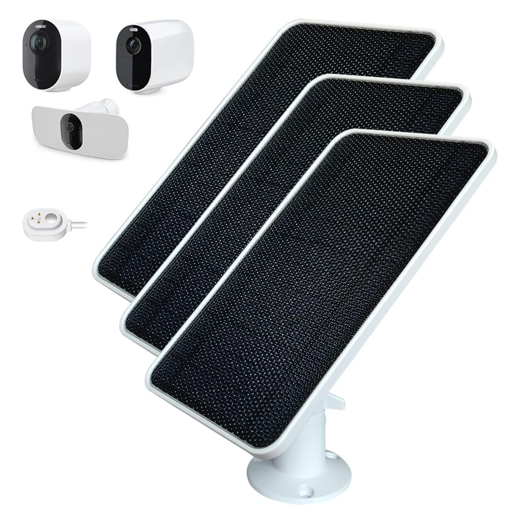 JJMASEE Solar Panel Charger for Arlo Pro 4, Pro 5S 2K, Ultra 2, Pro 4 XL, Go 2, Ultra & Pro 3 Camera - 13FT Weatherproof Magnetic Cable & Aluminium