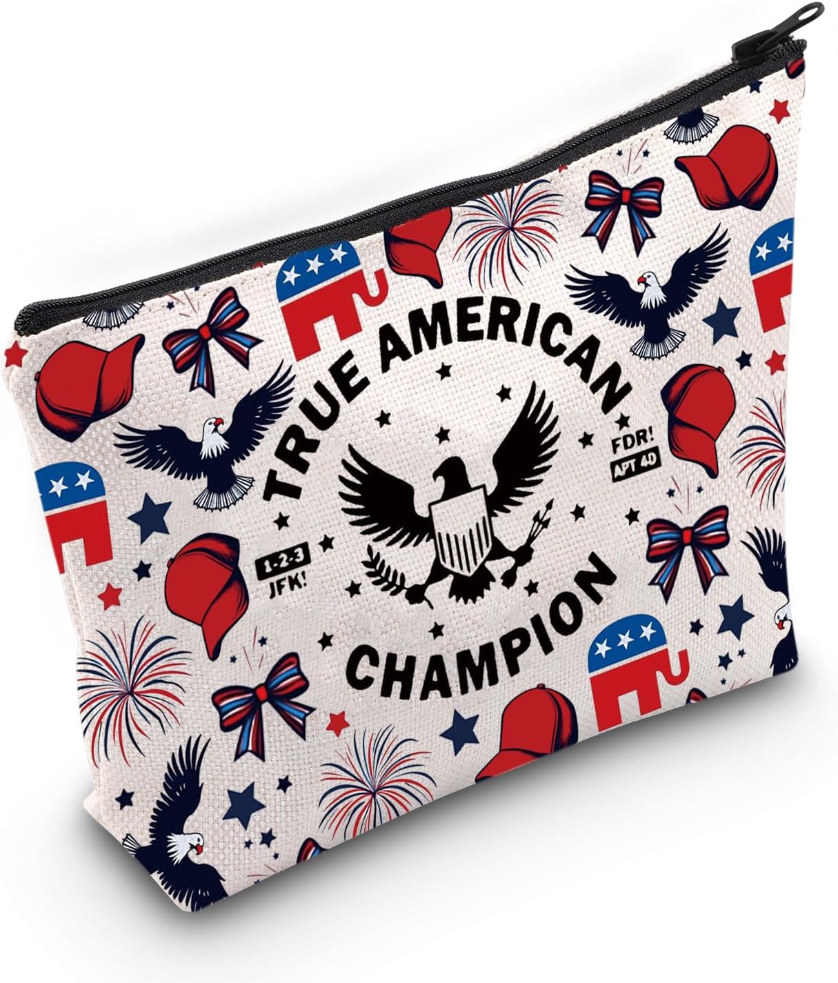 TOBGBE TV Show Inspired Gift fake Drinking Game True American TV Show Classic Inspired Makeup Bag Comedy TV Show Fans Gift (True Champion)