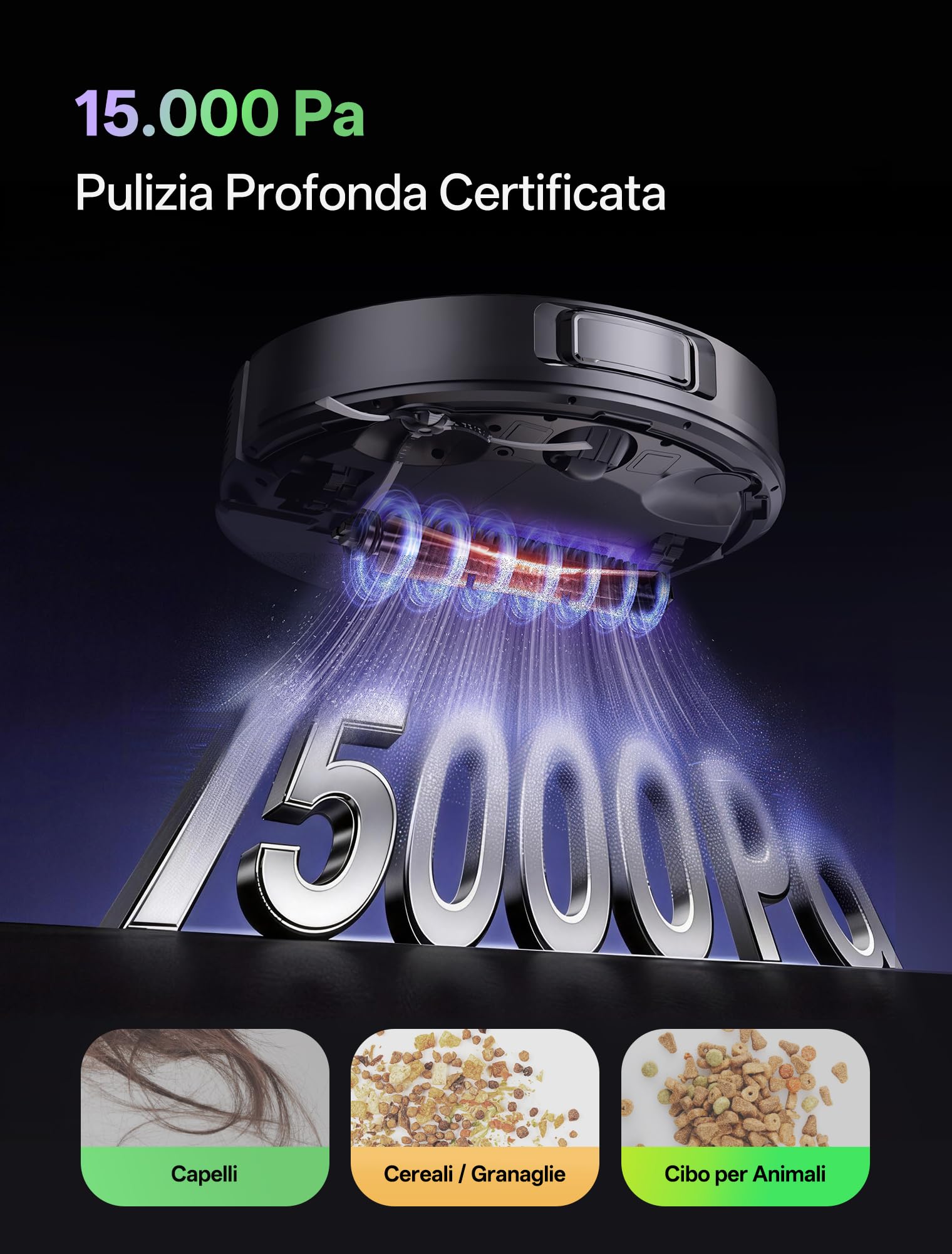 Vexilar W15 Robot Aspirapolvere Lavapavimenti con Mappatura 15000Pa,3 Ore Autonomia,Svuotamento Automatico,Senza Sacco,Aspirapolvere Robot Lavapavimenti Mappatura con Stazione per Tappeti/Pavimenti