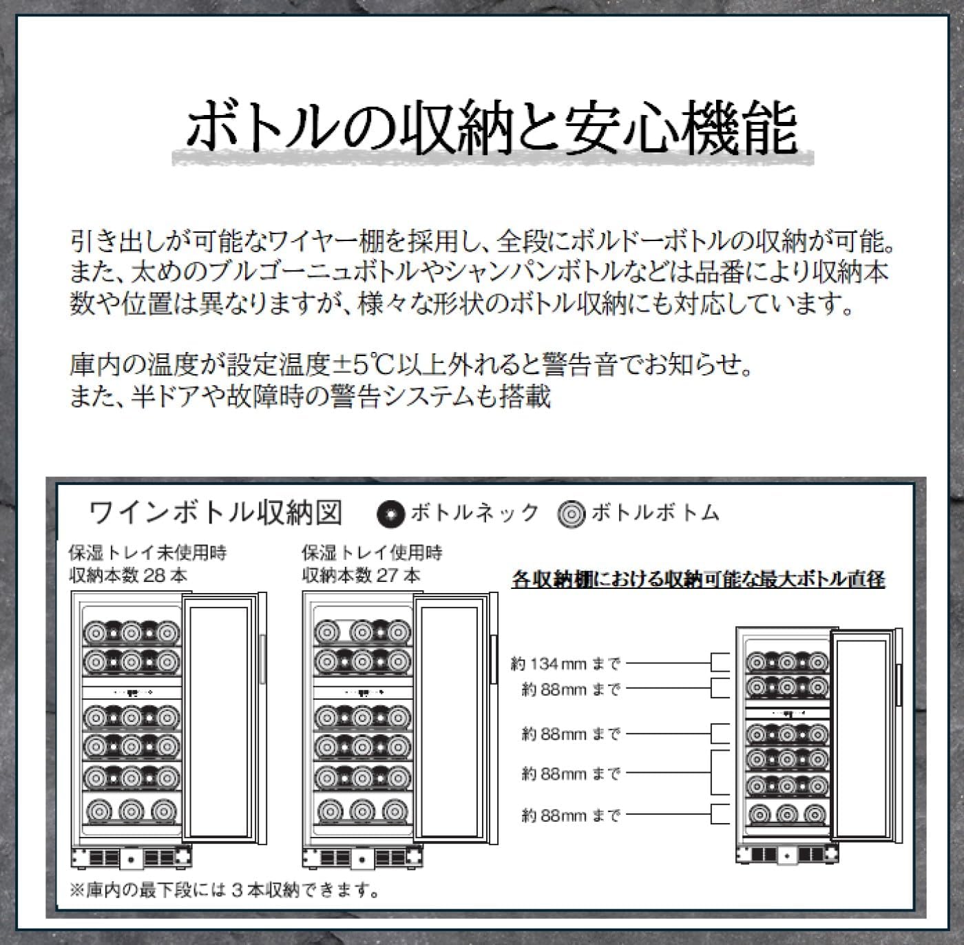 Diagram illustrating wine bottle storage configurations and capacities