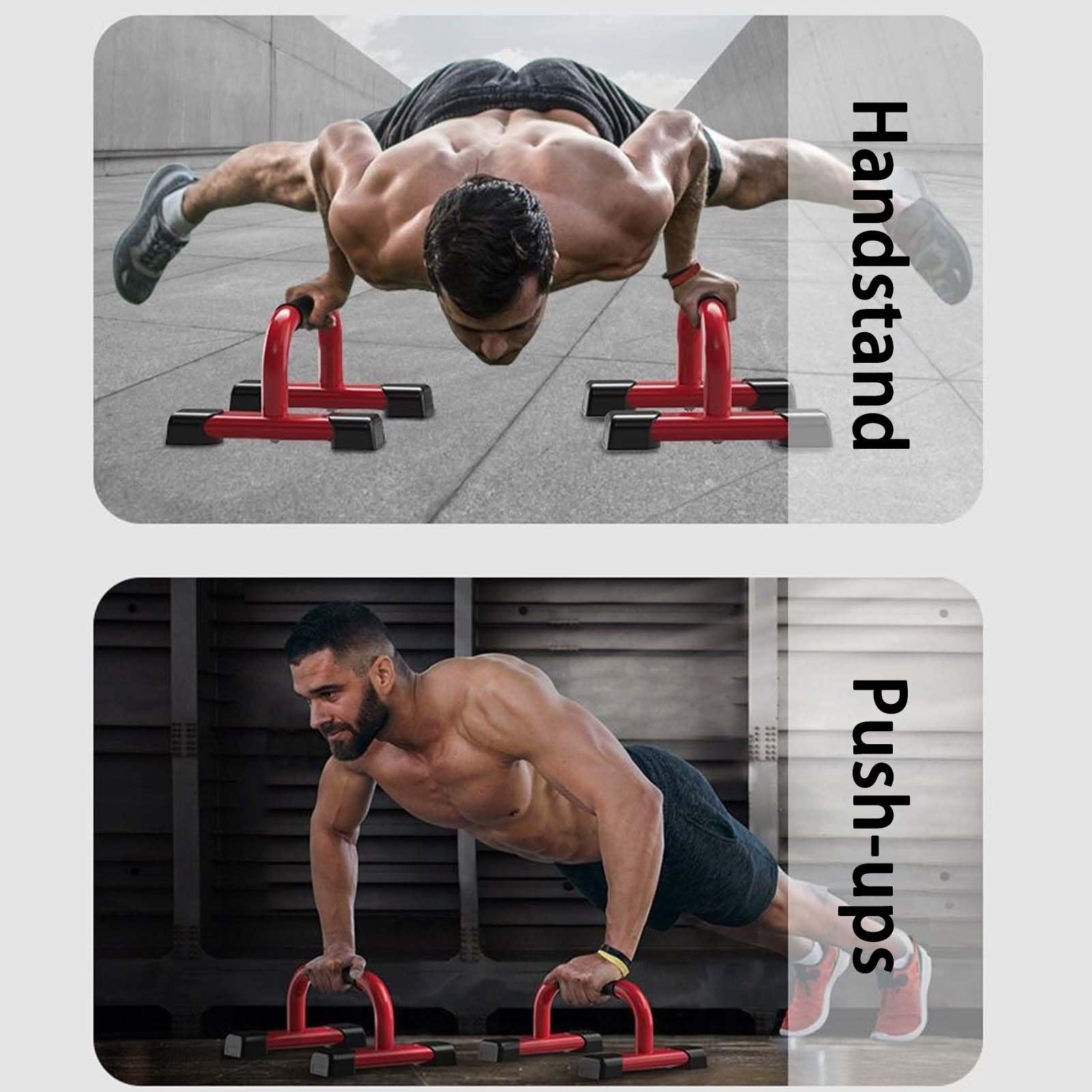 Parallettes - Barre per flessioni, attrezzatura per calisthenics per cavalletto, planche, tuffi, supporto per flessioni in legno e metallo, per casa, palestra all'aperto