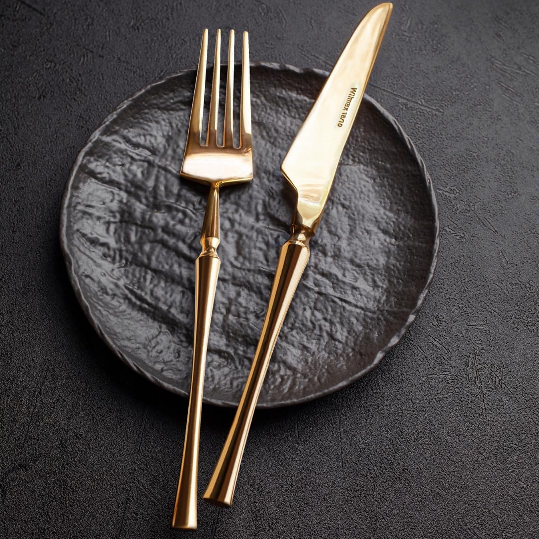 Wilmax talerze - 6 sztuk z porcelany | czarne talerze obiadowe | imitacja kamienia | talerze obiadowe do różnych potraw, gospodarstwa domowego, gastronomii | glazurowane ręcznie | nadają się do mycia