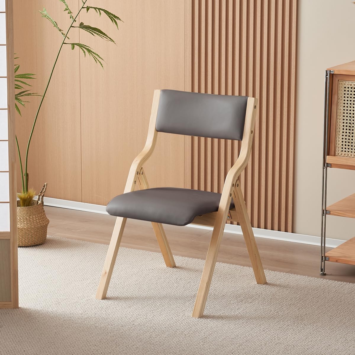 Amazon｜グレーダイニングチェア PU 木製 椅子 完成品 介護