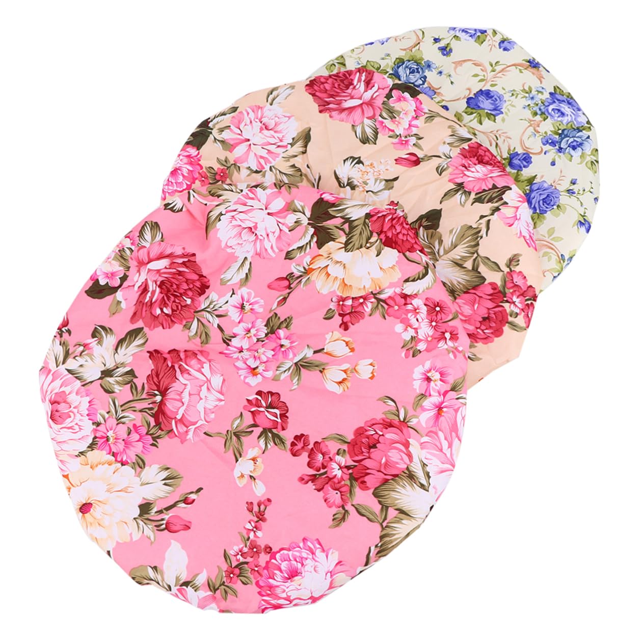 Healeved 9stücke Wasserdichte Duschhaube Mit Doppelter Schicht Stylische Badekappen Für Damen Und Mädchen Blume Rosa Blume Aprikose Aus Peva