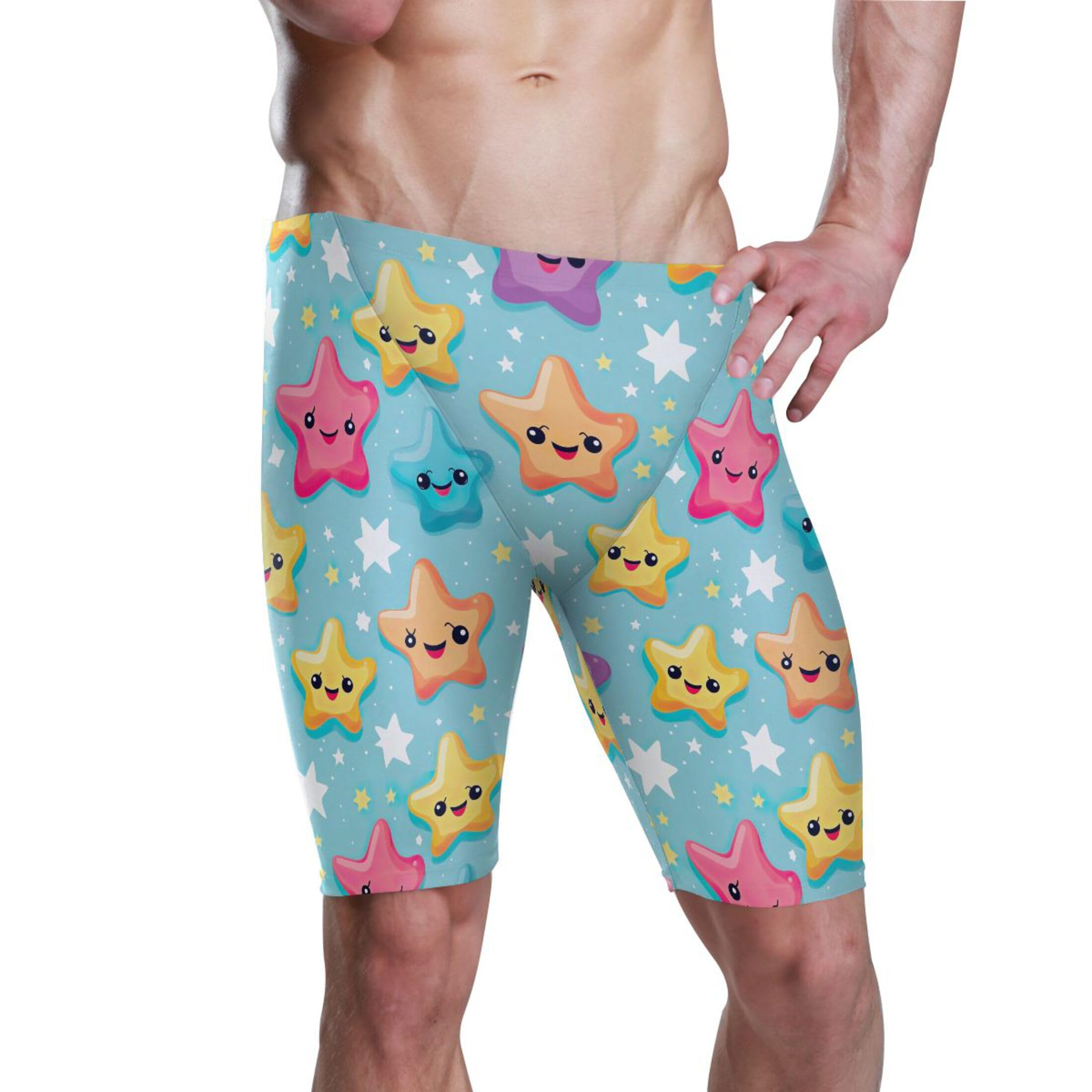 Cute Star Men's Swim Jammers Racing & Training Swimsuit Fast, Flexible,Comfortable XXXL B0402295