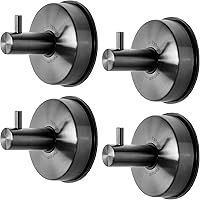 Vista 10 de YOHOM - Ganchos de ventosa de acero inoxidable negro para ventana y ducha, para toallas - Sostiene 2 piezas