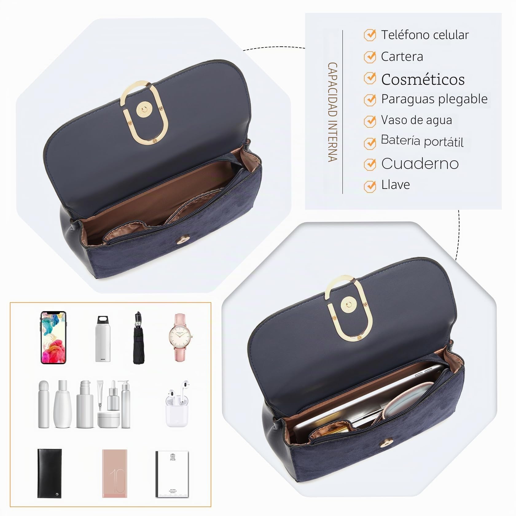 Miss Lulu Mujer Bolsa de asa superior Bolsos de gamuza Bandolera bandolera Para el trabajo Compras Viajar Cuero PU