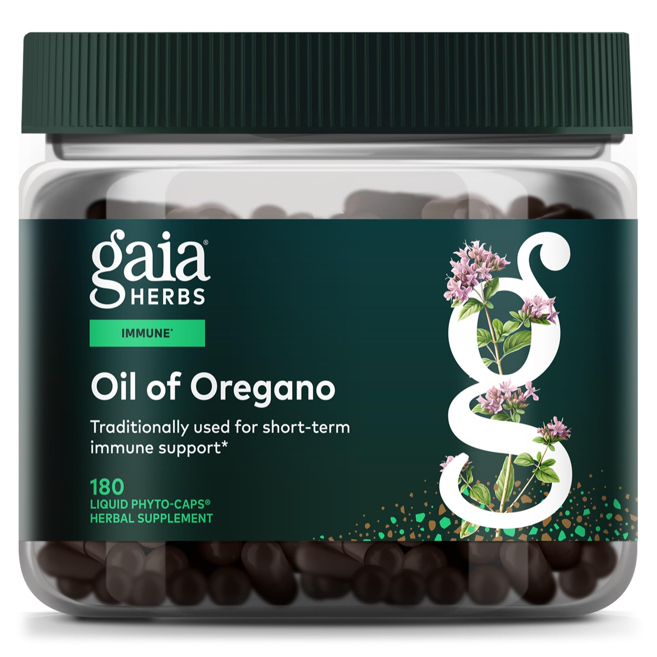 Gaia Herbs Oil of Oregano 230 mg, 180 Vegan Capsules, 180 Servings 180 Count (Pack of 1)