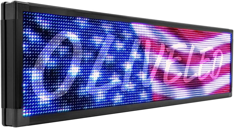 OLIVE LED Sign Full Color P30, 22"x60" Programmable Scrolling Outdoor Message Display Signs EMC - Industrial Grade Business Ad Machine.