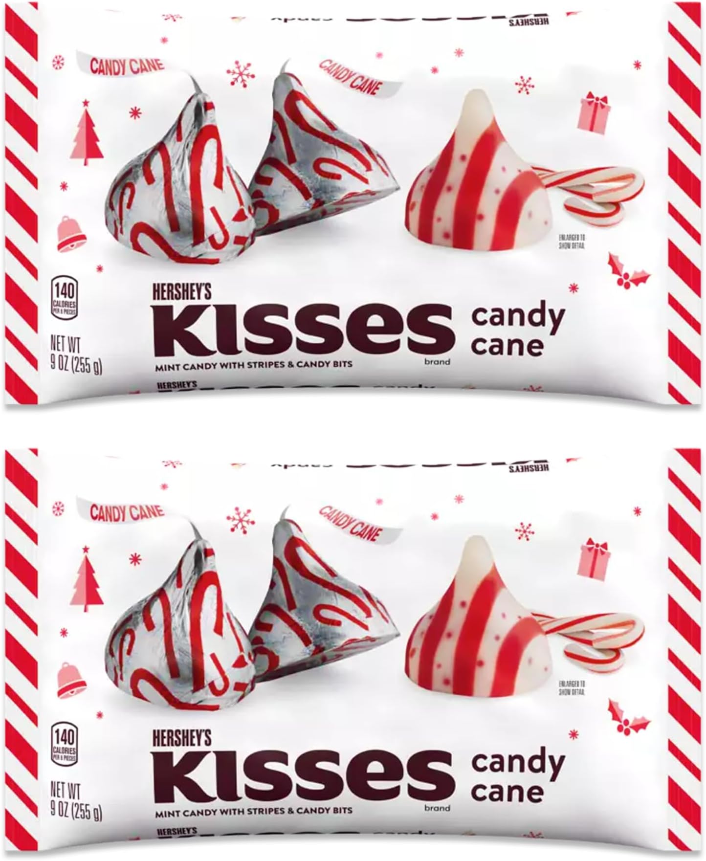 Christmas Candy Cane Flavored Chocolate Drops Bulk 2 Pack of 9.5oz Bags