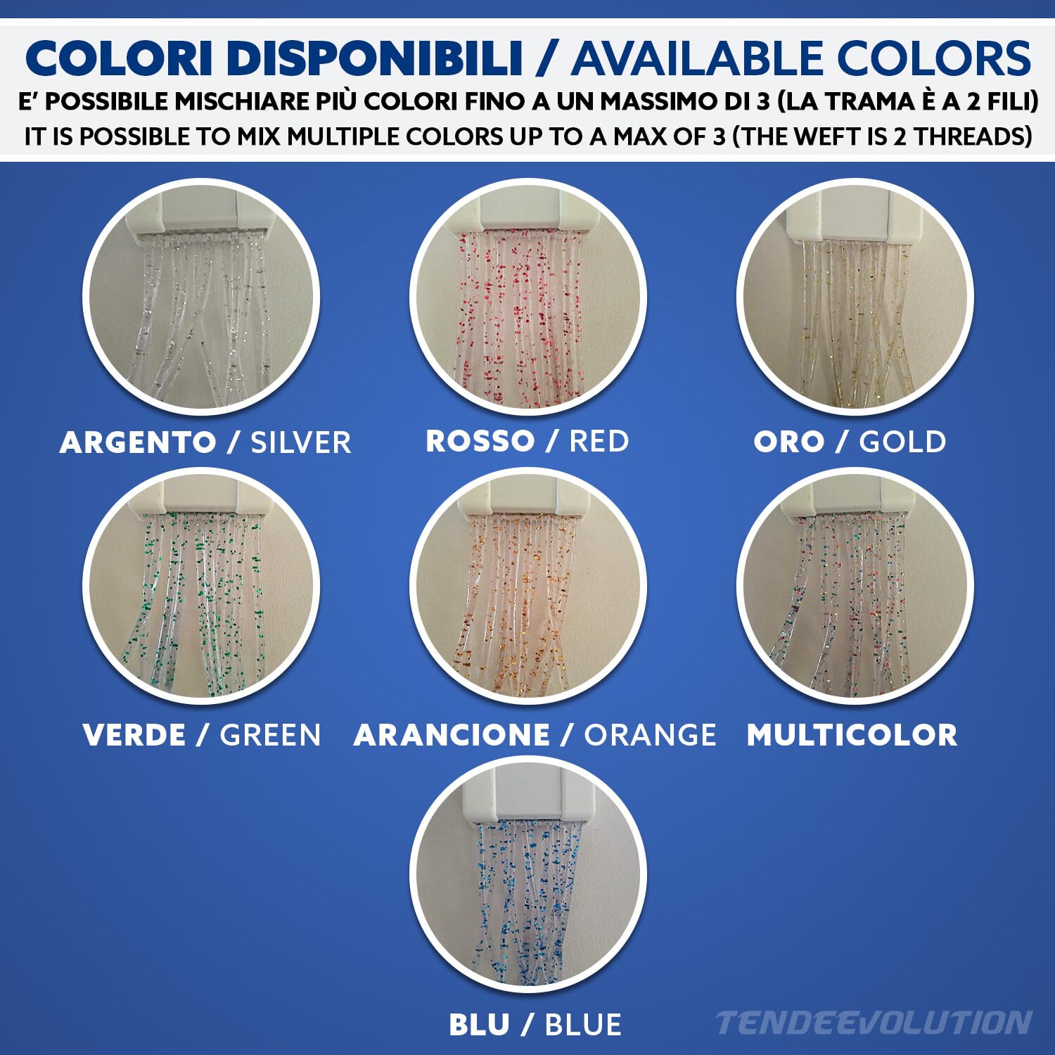 TENDEEVOLUTION Tenda Antimosche con Fili in Plastica Glitter, Misure e Colori Personalizzabili. Tenda per Mosche da Esterno, adatta a Porte, Finestre, Verande e Balconi (ROSSO, 100 cm X 240 cm)