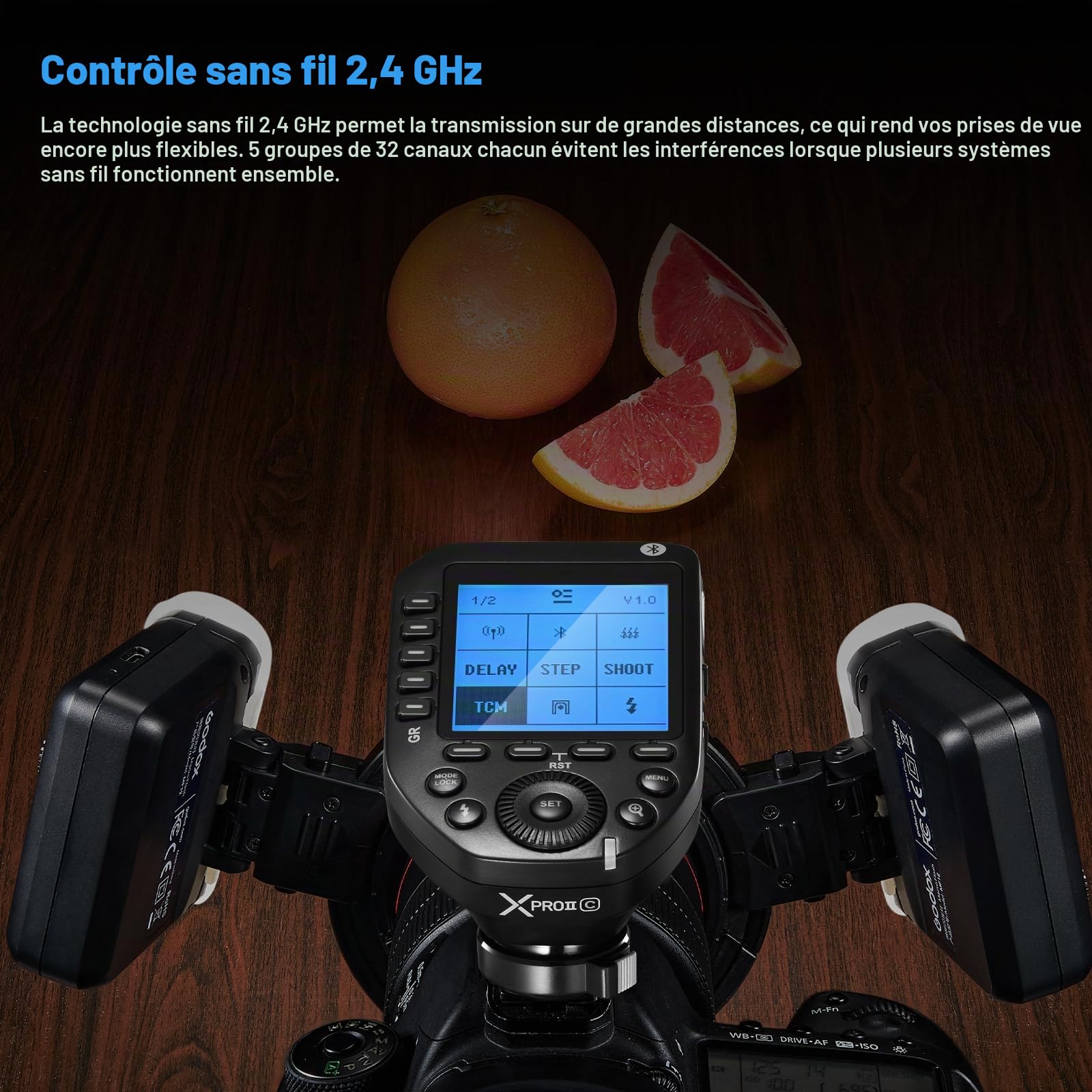 GODOX MF12-K2 Macro Flash avec XproII-C, filtre coloré, 2,4 G Wireless Control, TTL/M, batterie au lithium 3,7 V/6,29 W, compatible avec Nikon, Sony, Canon, Fuji, Olympus