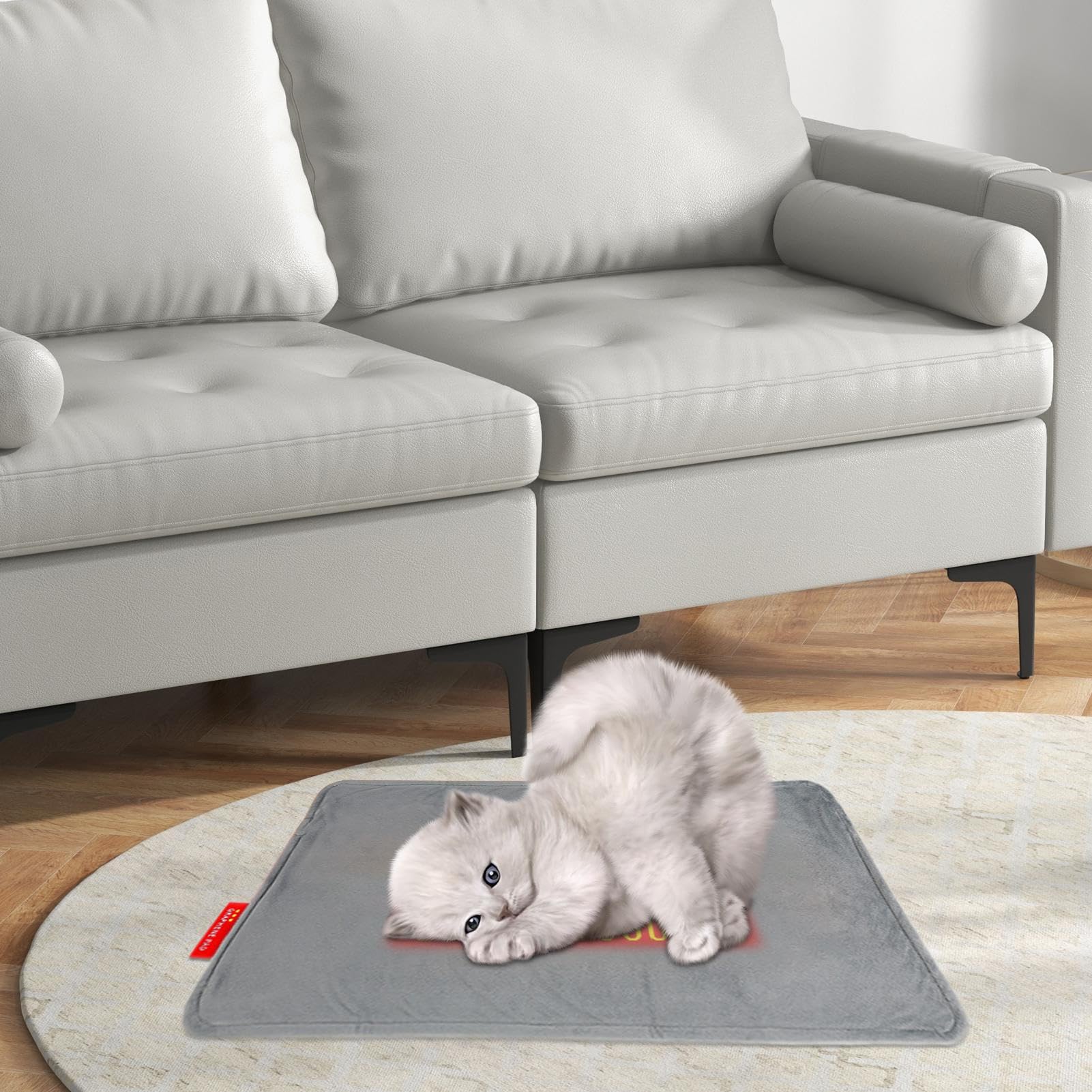 Almohadilla Calefactora para Gatos,5 Niveles De Temperatura Cojines Cálidos Para Dormir Con Temporizador Automático | Almohadillas Térmicas Para Gatos De Interior,para Apartamento Granja Garaje Jaula