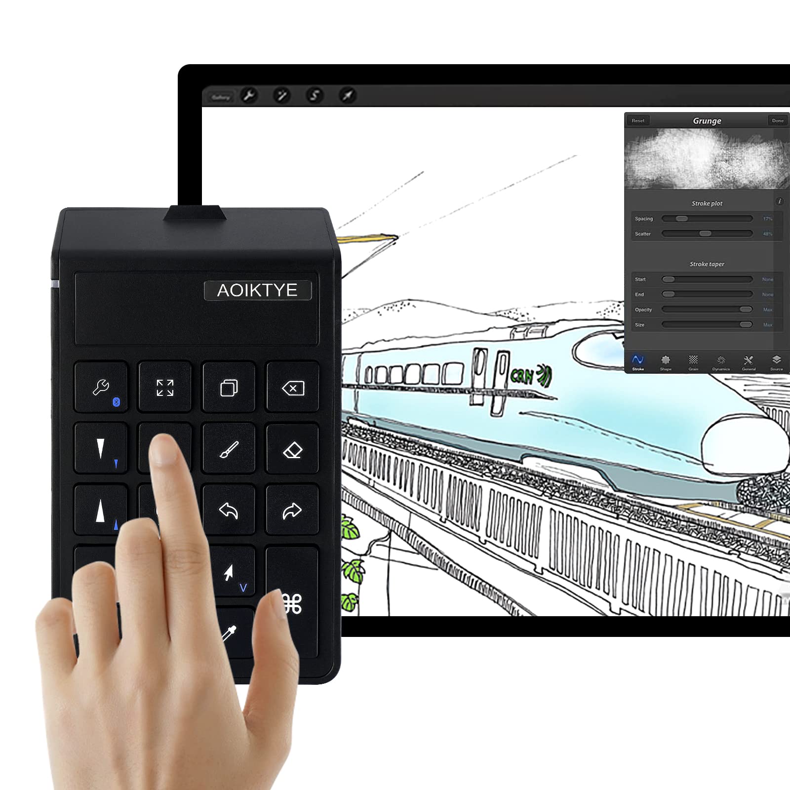 AOIKTYE ブラック　左手デバイス（動作確認済み） Amazon | AOIKTYE Procreate 左手デバイス 第2世代Procreateキーボード