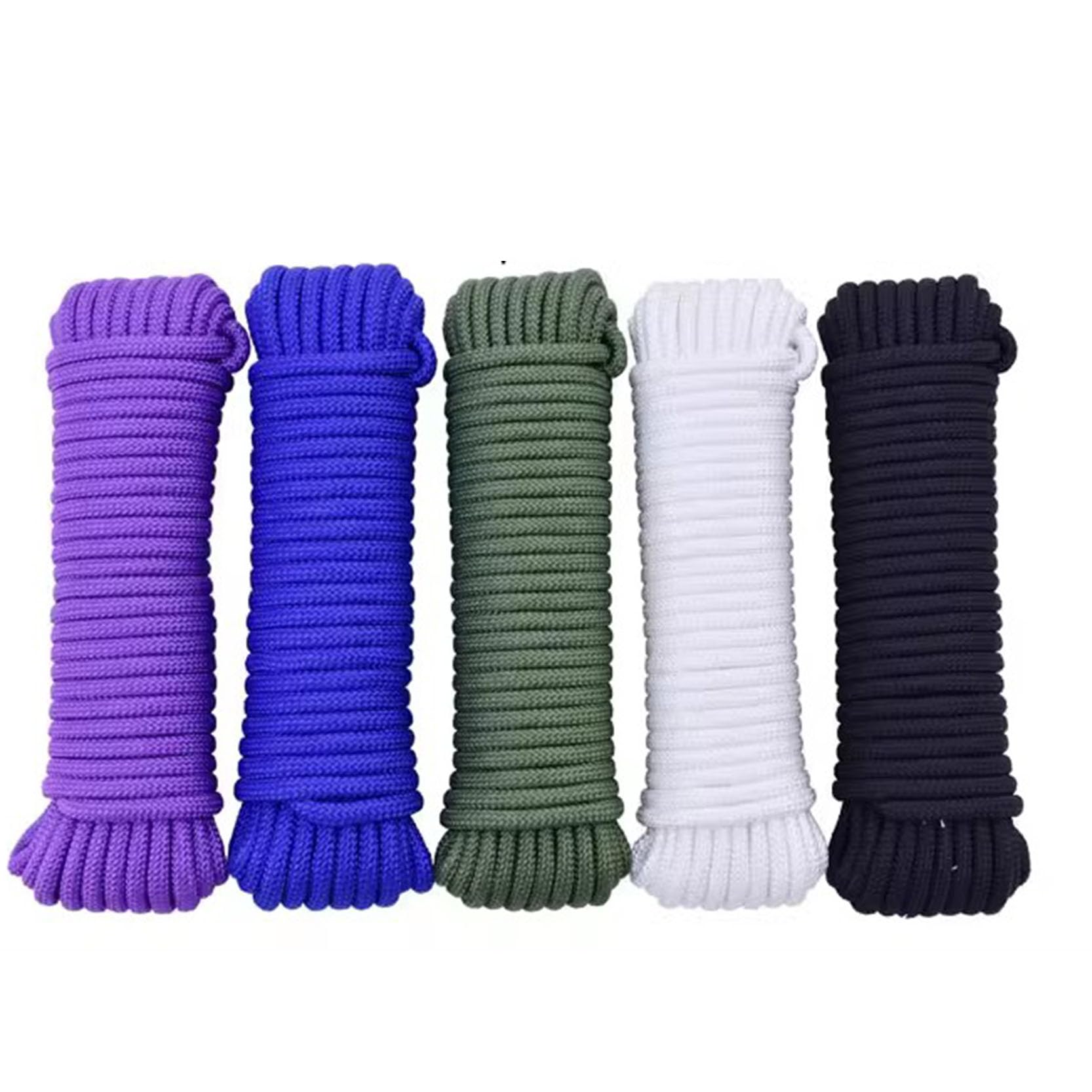 Stendibiancheria, Corda for Stendibiancheria da 50 m, Stendibiancheria Resistente Spessore 6 mm, Stendibiancheria Multiuso for Asciugatura da Campeggio in Giardino Esterno, Pacchetto(Purple)