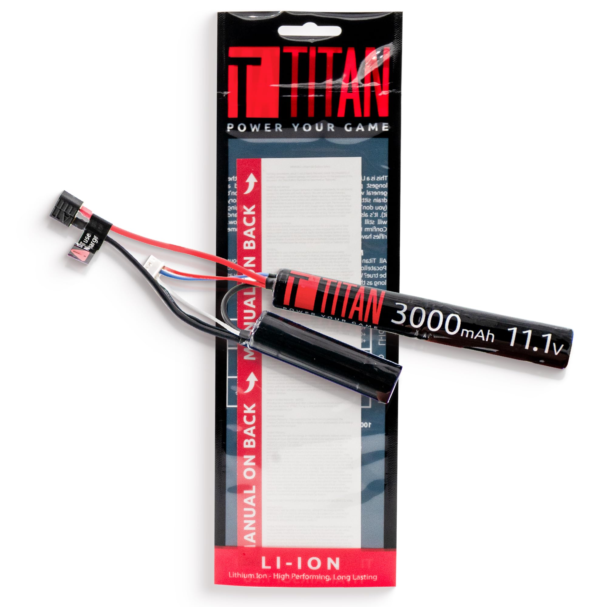Titan Lithium Ion Airsoft Battery 3000mAh 11.1V Nunchuck