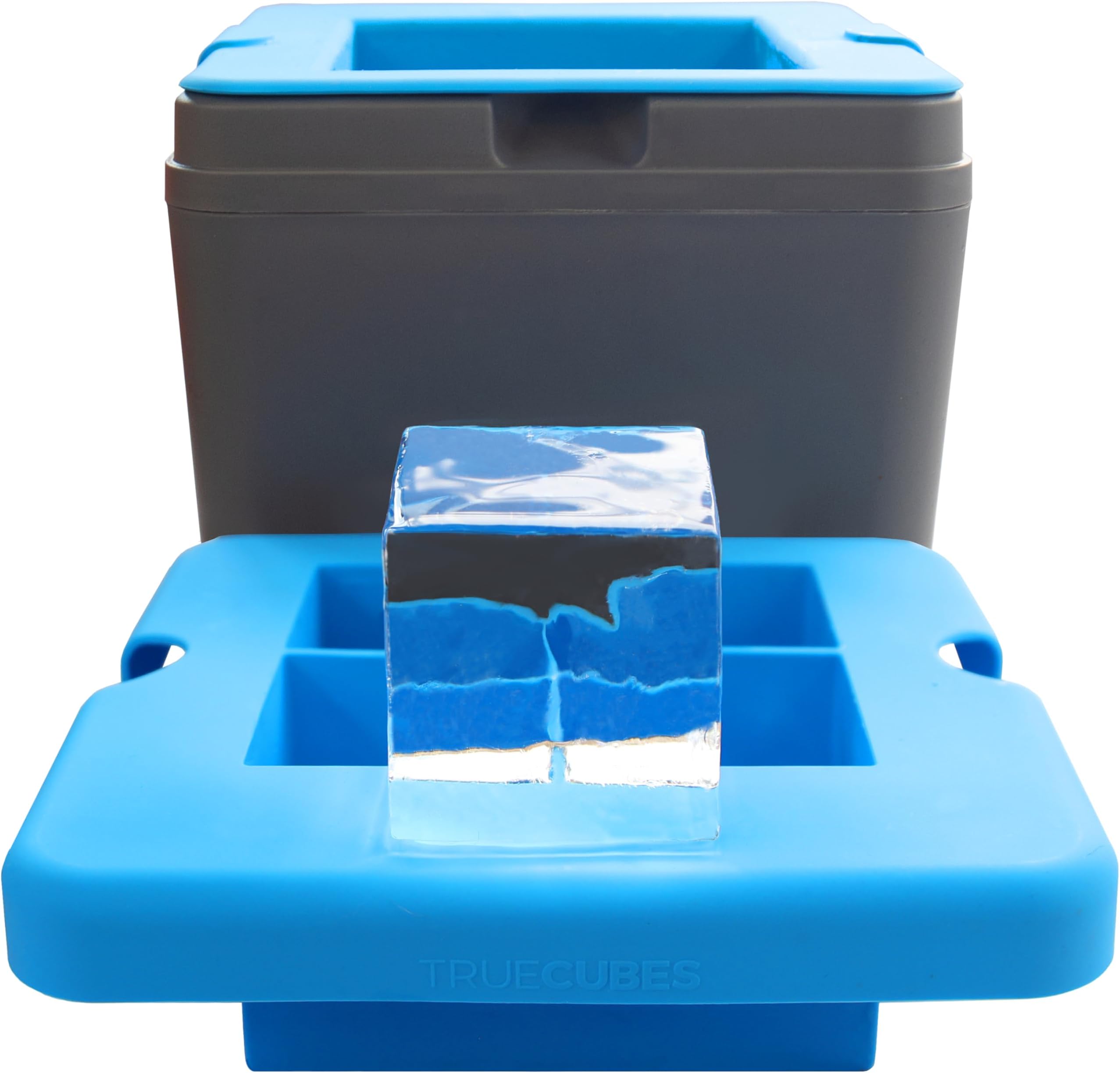 True Cubes Crystal Clear Ice Cube Maker, 4 Large 2"x2"x2" Ice Cubes for Cocktails and Drinks, Silicone Mold for Pure, Bartender-Quality Ice - Great for Hosting and Entertaining, Whiskey Gifts for Men
