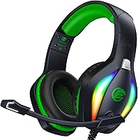 Vista 1 de FC100 Auriculares para juegos con micrófono para PS4PS5PCNintendo Switch, Xbox One Headset con luz RGB, auriculares para computadora gamer