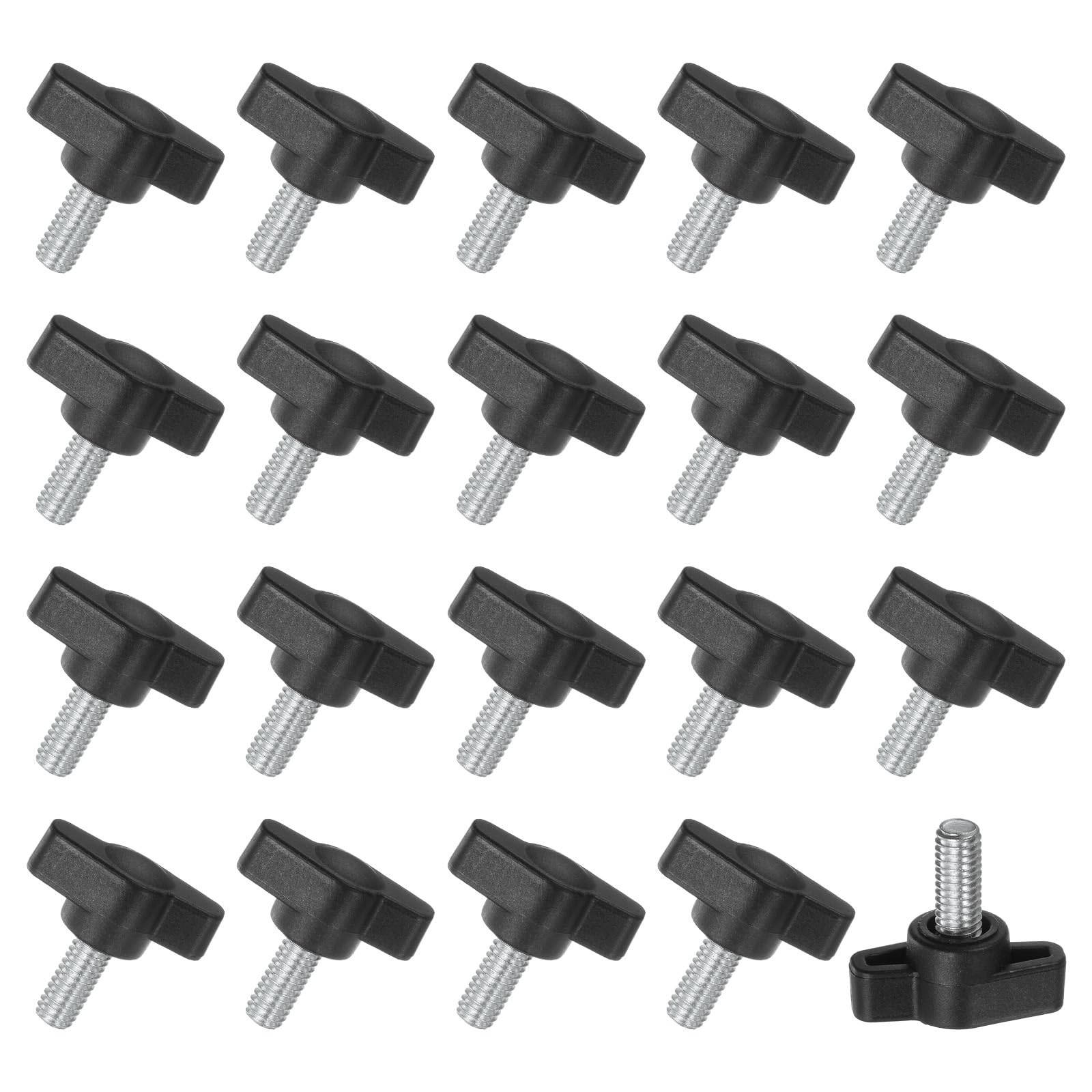 M METERXITY 20-Pack Thumb Screws, M6x12mm Tee Wing Knobs