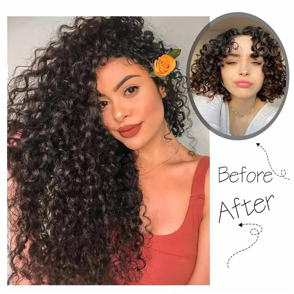 Deep Wave Clip Ins doczepiane naturalne włosy dla kobiet, 8 sztuk, prawdziwa grubość do końcówek, 8 sztuk, z 18 klipsami, 120 g (25,4-66 cm)