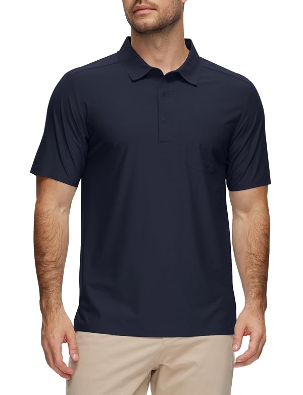 MoFiz Mens Polo Shirts Short Sleeve Dry Fit Casual Collared Men's Golf Shirt Lightweight Soft Cooling Classic Fit Golfing Navy 3XL by MoFiz - Used condition - US$29.14