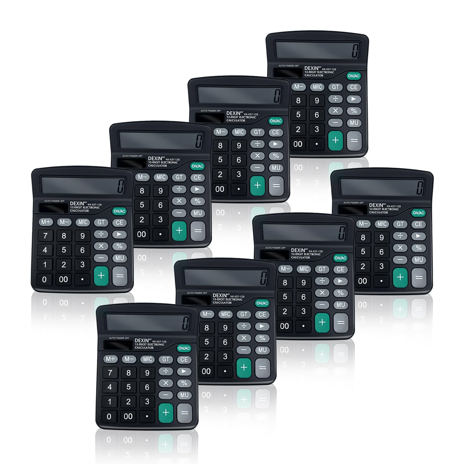8pcs Solar Calculators Desktop Big Button Basic for Students Office Hand Held Calculator Simple 12 Digit Large Display 4 Function Calculators for